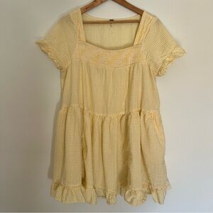 Urban Outfitters Women’s Size Large Yellow Gingham Dress